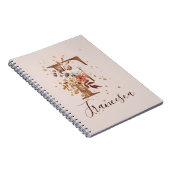 Kupferflormonogramm Letter F Fall-Blume Notizblock (Rechte Seite)