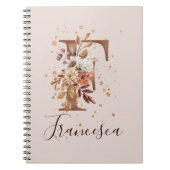 Kupferflormonogramm Letter F Fall-Blume Notizblock (Vorderseite)