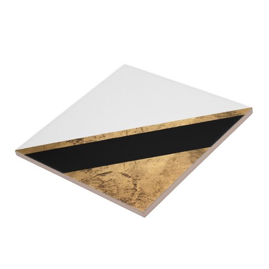 Kupfergeometrie Schwarz und Weiß Fliese (Seite)