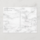 Kupfergeometrische Burgundy Blue Delay Datum Ankündigungspostkarte (Rückseite)