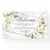 Kupfergeometrische Hochzeit aus weißem Marmor