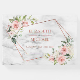 Kupfergeometrische Marmorplatte Rosa Blüte Gästebuch