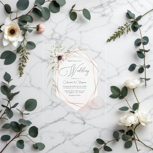 Kupfergeometrische Rustikale Elegance Akryllische  Acryleinladungen