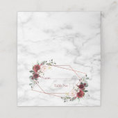 Kupfergeometrischer Burgundy-Marmor Platzkarte (Außenseite Aufgefaltet)