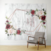 Kupfergeometrischer Burgundy-Marmor Wandteppich (Beispiel (Horizontal))