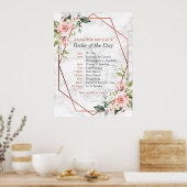 Kupfergeometrischer Marmor Rosa Blumenorden Poster (Küche)