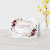 Kupfergeometrisches Burgundy-Foto Karte (Gelbe Blume)