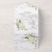 Kupfergeometrisches Marmor-Hochzeit All In One Einladung (Außenbereich)