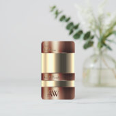 Kupferglas-Gehäuse mit Beige-Liquid-Monogramm Visitenkarte (Stehend Vorderseite)