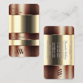 Kupferglas-Gehäuse mit Beige-Liquid-Monogramm Visitenkarte