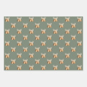 Kupferglocken und grüne Schneeflocken Weihnachten Geschenkpapier Set (Vorderseite 3)