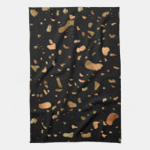 Kupfergold auf dem schwarzen Terrazzo-Stein Geschirrtuch (Vertikal)
