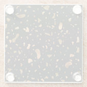 Kupfergold auf dem schwarzen Terrazzo-Stein Glasuntersetzer (Rückseite)