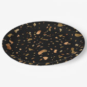 Kupfergold auf dem schwarzen Terrazzo-Stein Pappteller (Schrägansicht)