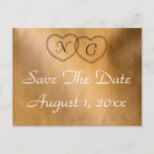 Kupferherde Save the Date Ankündigungspostkarte (Vorderseite)