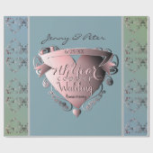 Kupferherz-Emblem für das 7. Hochzeitstag Geschenkpapier (Flach)