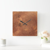 Kupferhintergrund Quadratische Wanduhr (Zuhause)