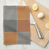 Kupferkaramel und graue Quadrate Geschirrtuch (Viertel Falte)