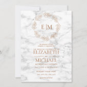 Kupferkrautmarmor Monogram Elegant Wedding Einladung (Vorderseite)