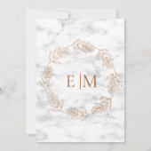 Kupferkrautmarmor Monogram Elegant Wedding Einladung (Rückseite)