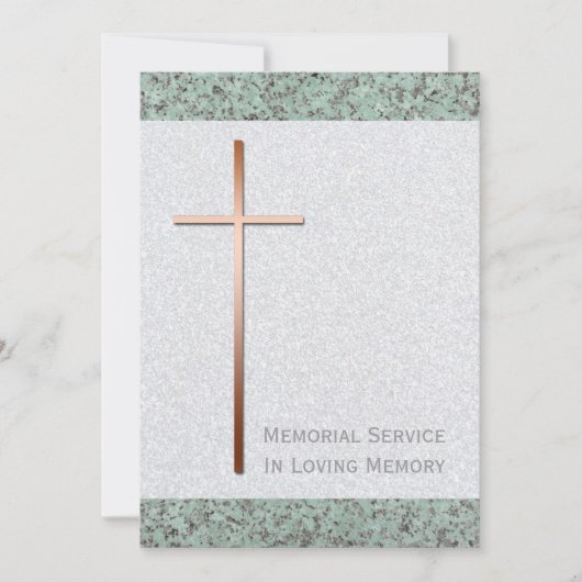 Kupferkreuz-Stone-2-Beerdigungsankündigung Einladung (Vorderseite)