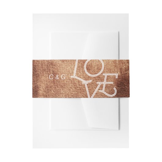 Kupferlackierung Moderne, einfache Hochzeit Einladungsbanderole (Vorderseite Beispiel)
