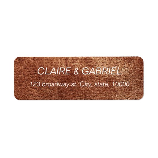 Kupferlackierung Moderne, einfache Rücksendeadress (Vorne)