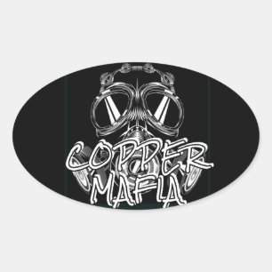 Kupfermafia-Aufkleber Ovaler Aufkleber