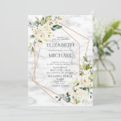 Kupfermarmor Geometrisches Foto Einladung (Stehend Vorderseite)