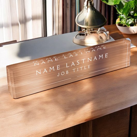 Kupfermetallfolie Modernes Geschäft Namensplakette