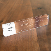 Kupfermetallfolie Modernes Logo-Geschäft Namensplakette (Seite)