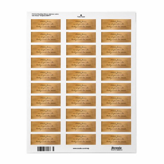 Kupfermetallic-Adressetiketten (Vorne)