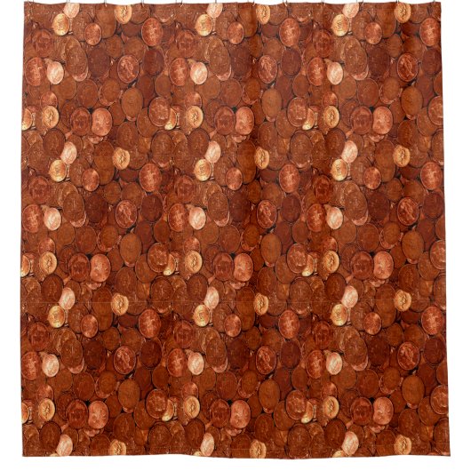 Kupfermünzen Duschvorhang (Vorderseite)