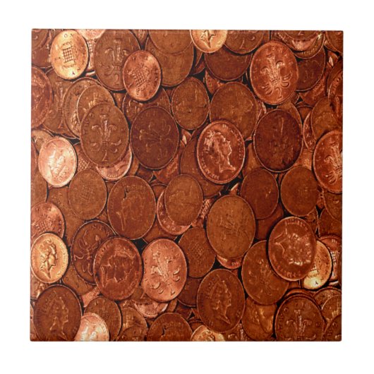 Kupfermünzen Fliese (Vorderseite)