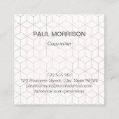 Kupferne geometrische Musterquadrat-Visitenkarte Quadratische Visitenkarte (Rückseite)