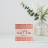 Kupferne geometrische Musterquadrat-Visitenkarte Quadratische Visitenkarte (Stehend Vorderseite)