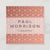 Kupferne geometrische Musterquadrat-Visitenkarte Quadratische Visitenkarte (Vorderseite)