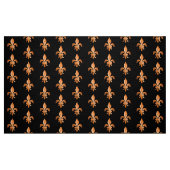 Kupferne Lilie auf Schwarzem Stoff (Fat Quarter (45,7 x 55,9 cm))