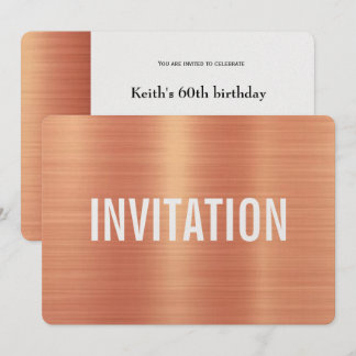 Kupferne Party Einladung der Art-|