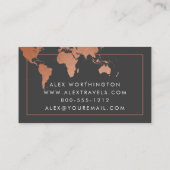 Kupferne Weltkarten-berufliche internationale Visitenkarte (Rückseite)