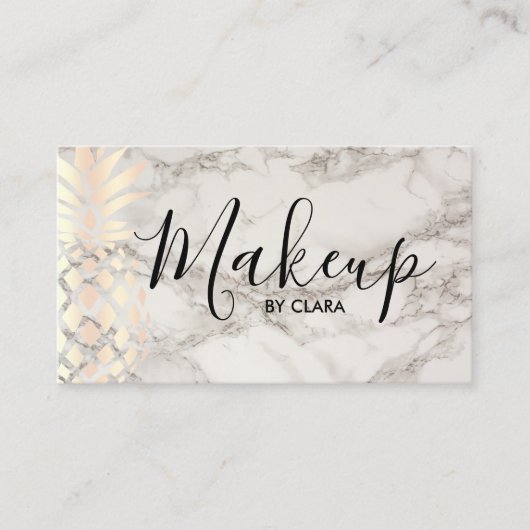 Kupferner Rosengoldananasmarmor-Make-upkünstler Visitenkarte (Vorderseite)