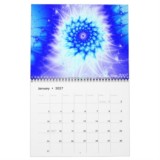 Kupferner Wreath, Fraktale, 2007 Kalender (Jan 2027)