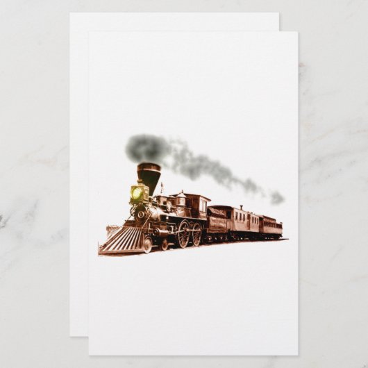 Kupferner Zug Briefpapier (Vorne/Hinten)