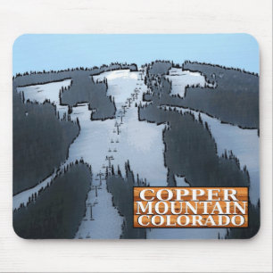 Kupfernes Gebirgscolorado-Skiaufzug-Zeichen Mousepad