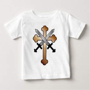 Kupfernes Kreuz mit gekreuzten Schwertern Baby T-shirt