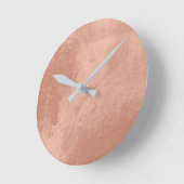 Kupfernes Rosen-Goldmetallisches graues Runde Wanduhr (Winkel)