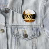 Kupfernes Schwarz- und Goldmonogramm Button (Beispiel)