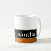 Kupfernes Schwarz- und Goldmonogramm Kaffeetasse (VorderseiteRechts)