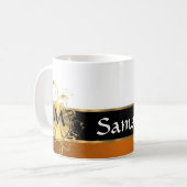 Kupfernes Schwarz- und Goldmonogramm Kaffeetasse (Vorderseite Links)