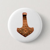 Kupfernes Thor-Hammer weißer runder Knopf Button (Vorderseite)